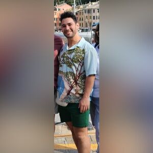 Abercrombie & Fitch Getaway Scenic Print Camp Collar Short Sleeve Shirt